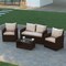 Emma and Oliver 4 Piece Patio Set with Gray Back Pillows & Seat Cushions - Outdoor Seating